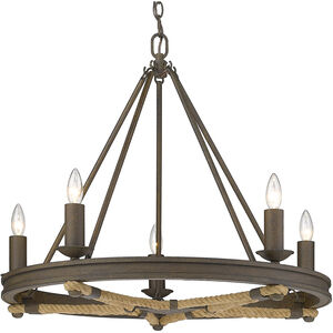 Stokes 5 Light 28.75 inch Dark Rust Chandelier Ceiling Light